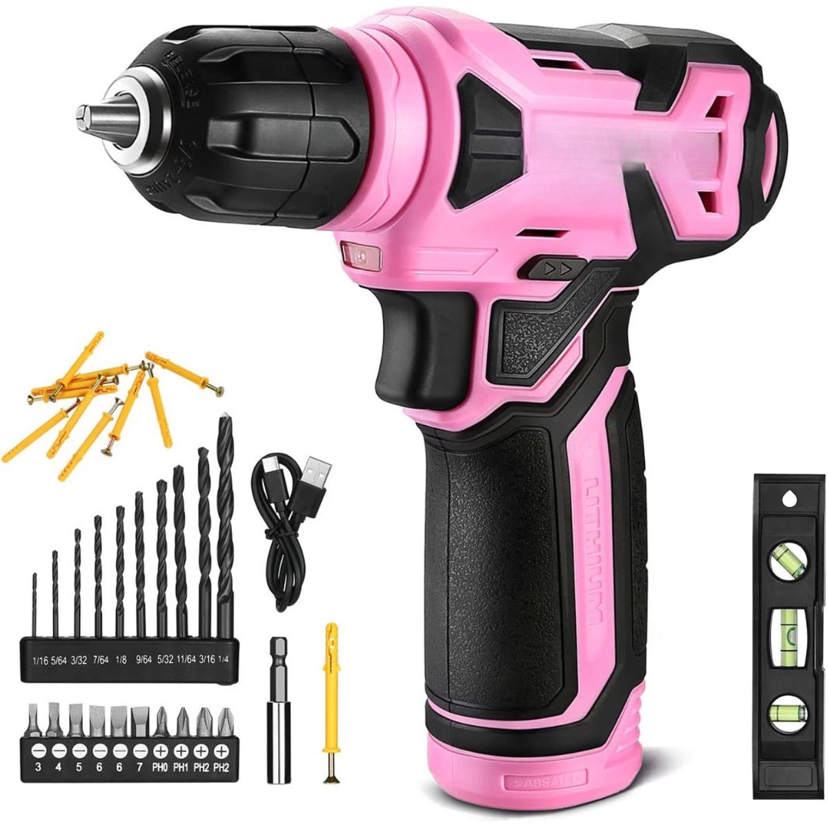 JCP® Accuboormachine - Accu boormachine met Accu - Boormachine - Roze - 17cm x 6cm x 18cm