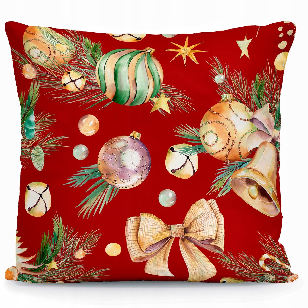Decoratieve Velours Kussenhoes 40x40 cm - Rode Versiering