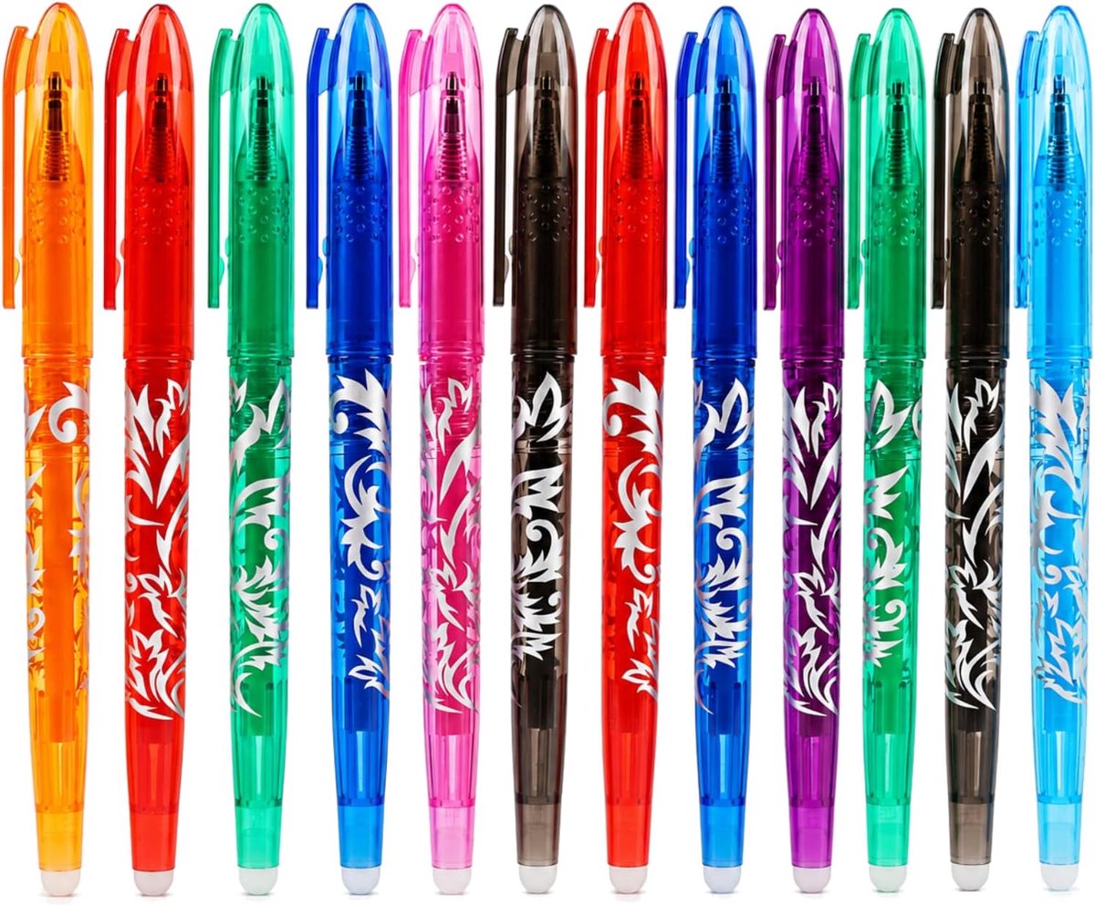 Friction Erasable Pens 8 Colours Thermal Ink with 0.5 mm Tip Erasable Gel Pens for Office and School Supplies, Quick - ShopVlot