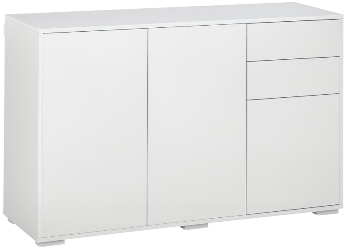 Dressoirladekast - 2 laden - Push-click - 117 cm x 36 cm x 74 cm - Wit