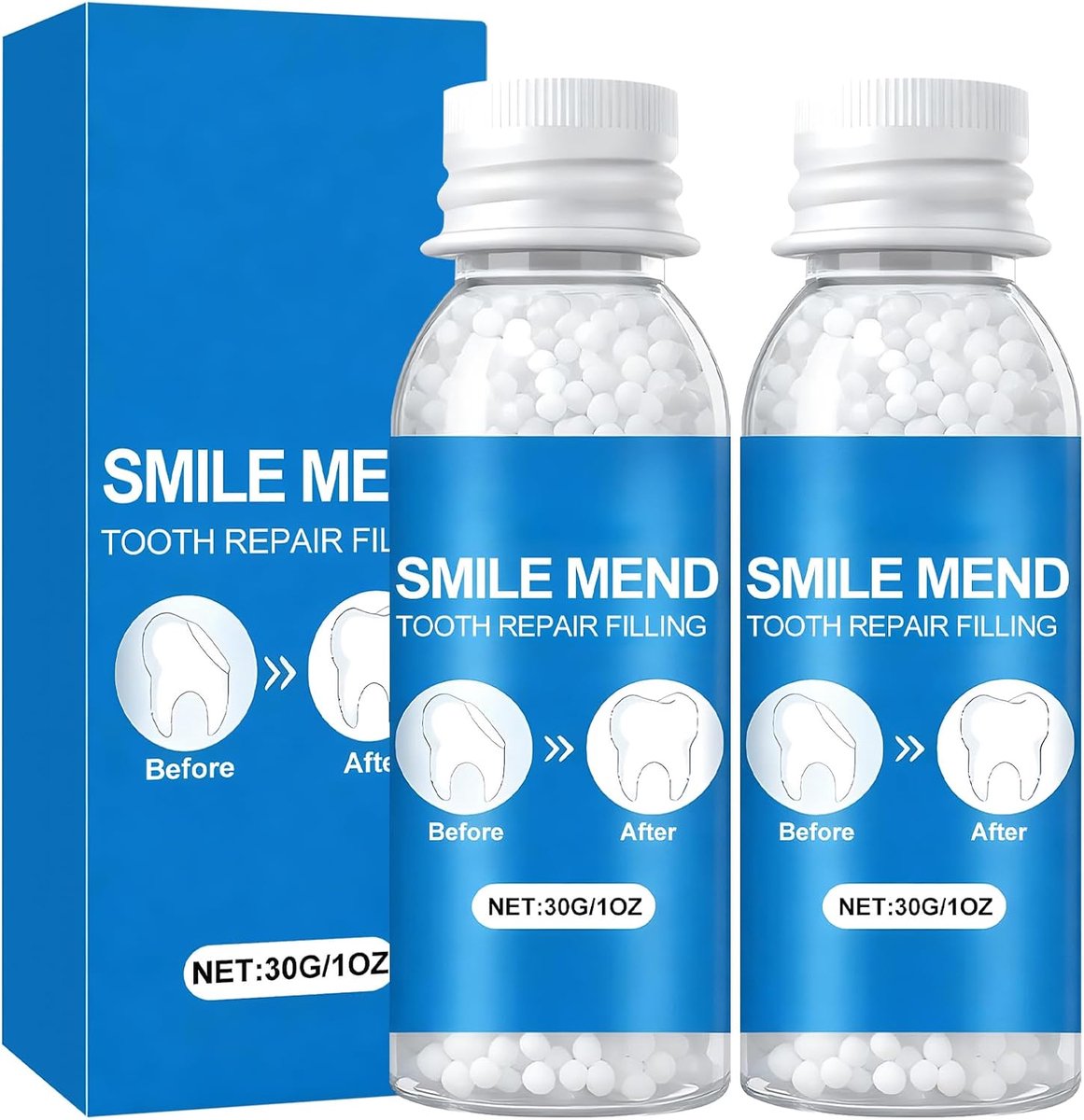 2 stuks tijdelijke tandvulling, 30 g, tijdelijke tandreparatiekralen, doe-het-zelf tandvervanging, reparatieset - ShopVlot