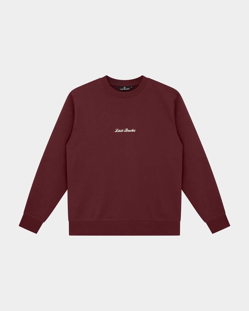 Last Bucks - The Wave Sweater - Heren Sweater - Bordeauxrood - Maat S - Regular Fit