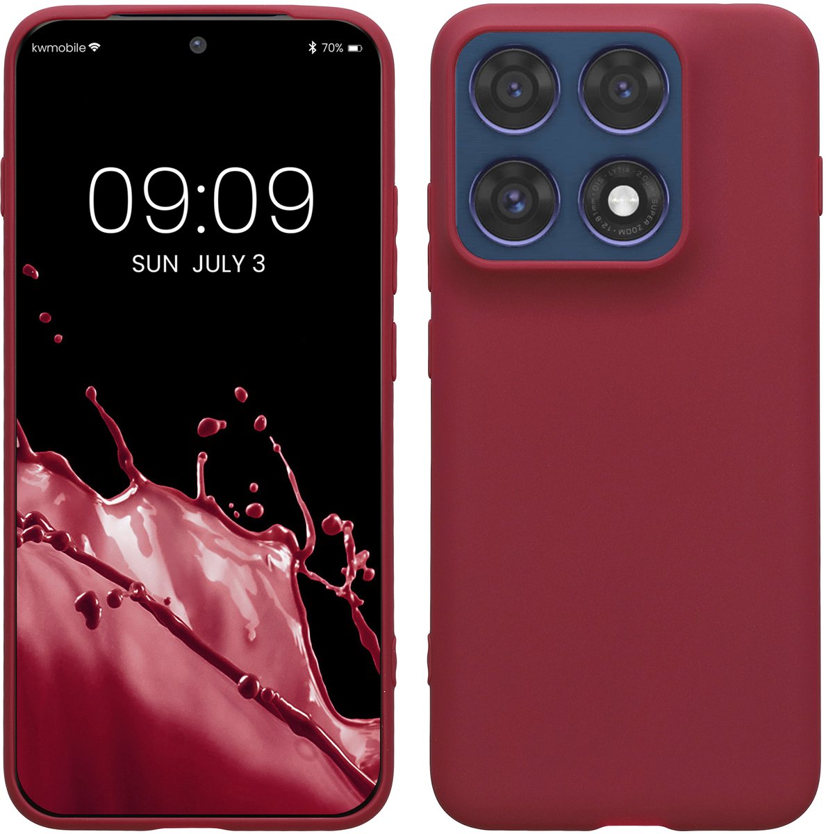 kwmobile telefoonhoesje geschikt voor Motorola Edge 70 Pro - Hoesje voor smartphone - Back cover in bordeaux-violet
