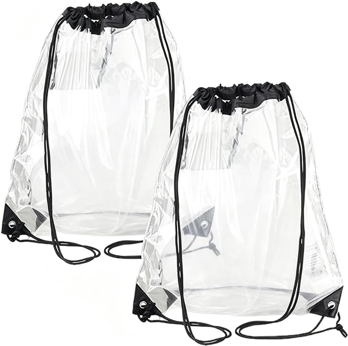 2 stuks transparante rugzak, waterdichte festival gymtas Clear - ShopVlot