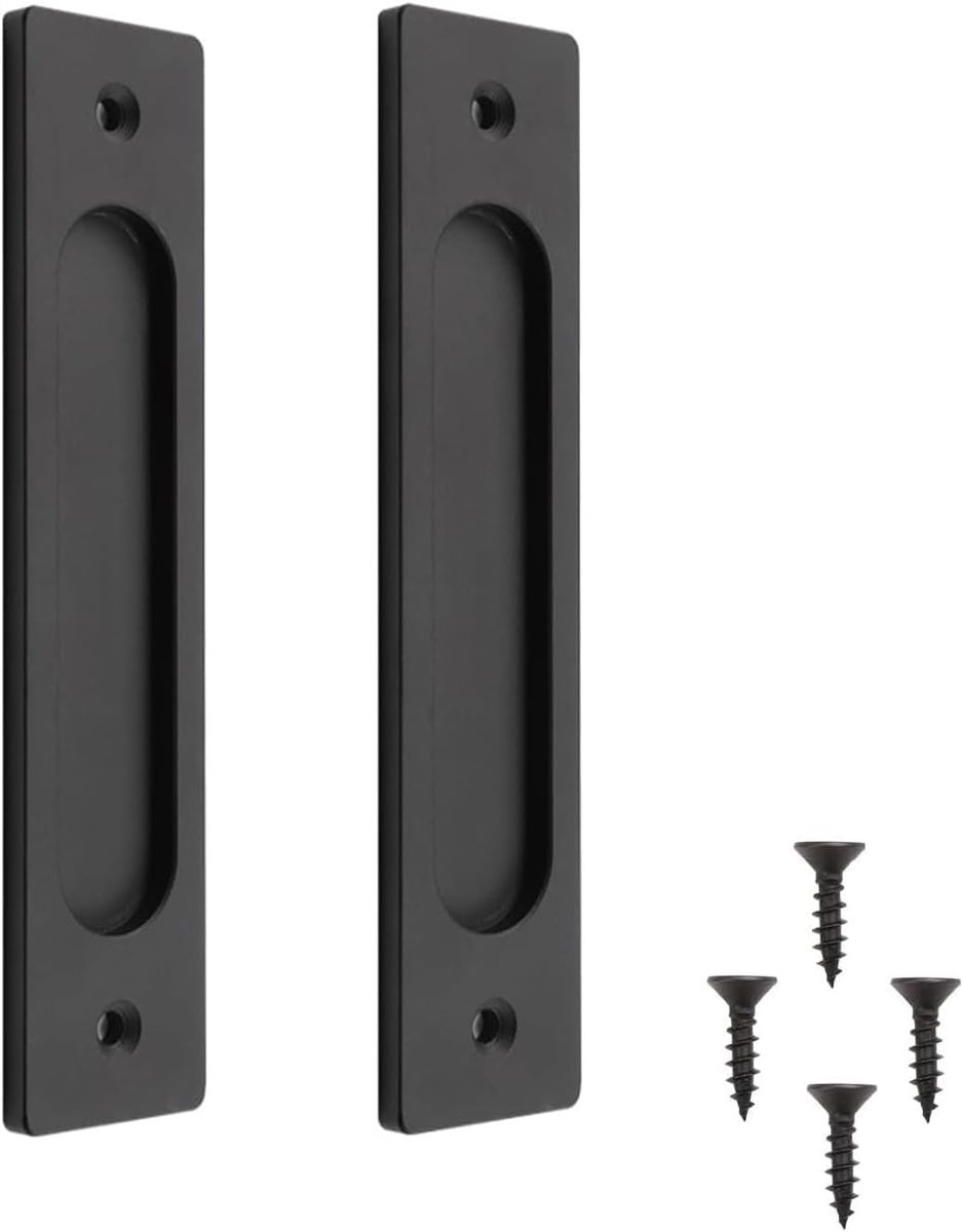 Set van 2 verzonken handgrepen voor schuifdeuren, 180 x 40 mm, aluminiumlegering, platte bodem, schroeven inbegrepen - ShopVlot