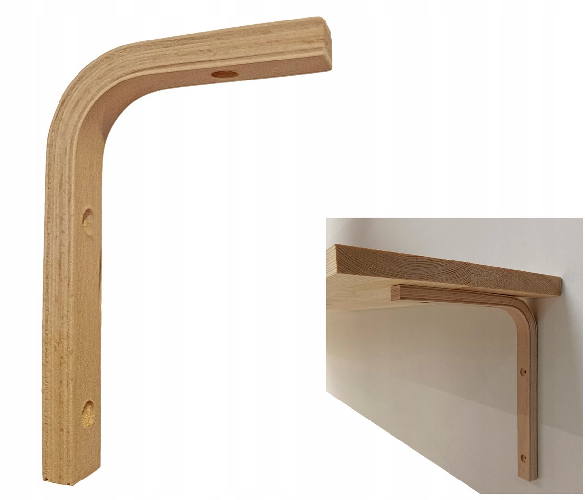 Houten Plankdragers Beukenhout 15x10cm - Set van 1