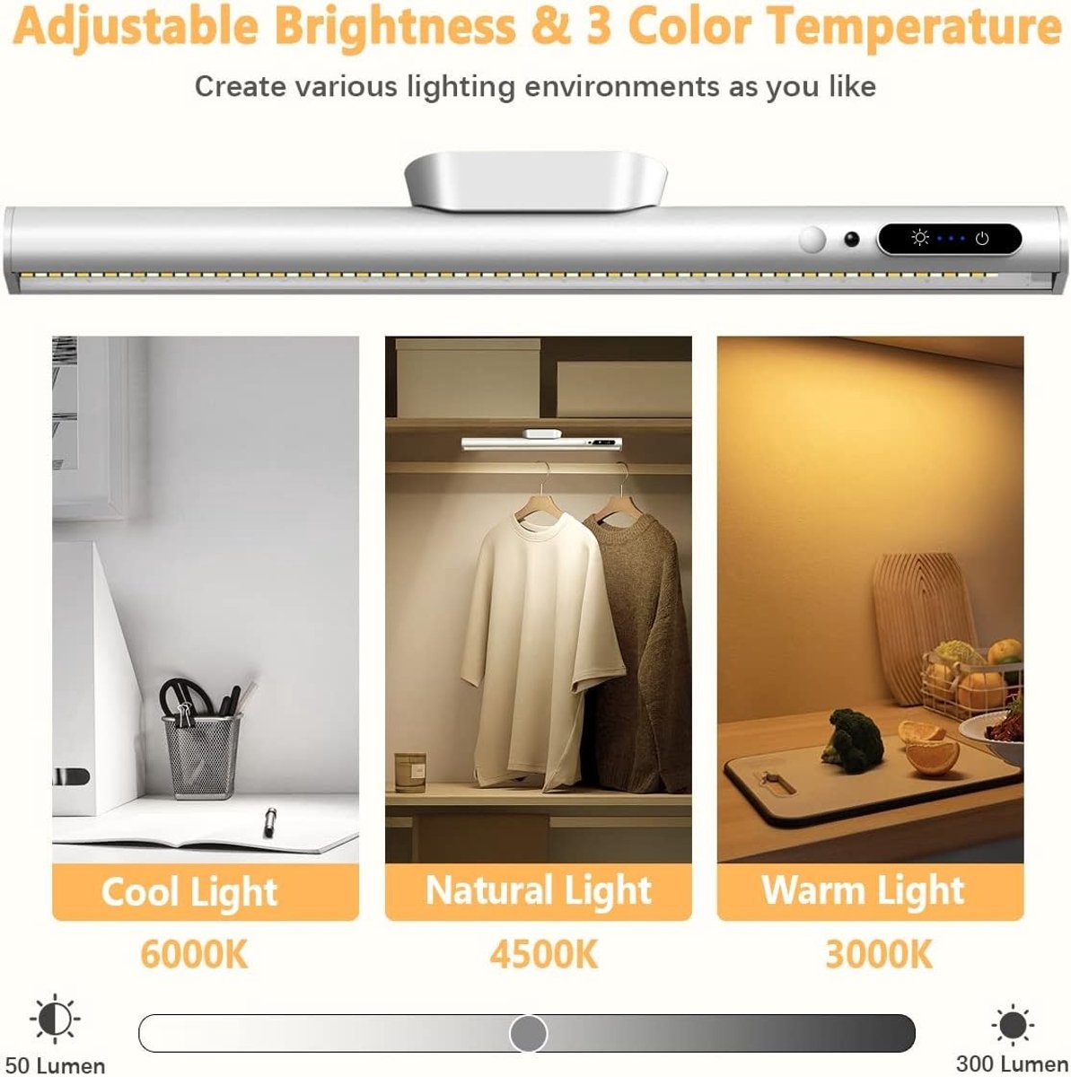 Sensor lampjes met bewegingsmelder - Zilver - Met Bewegingssensor - USB Oplaadbare Kastlamp - Voor Keuken en Kast