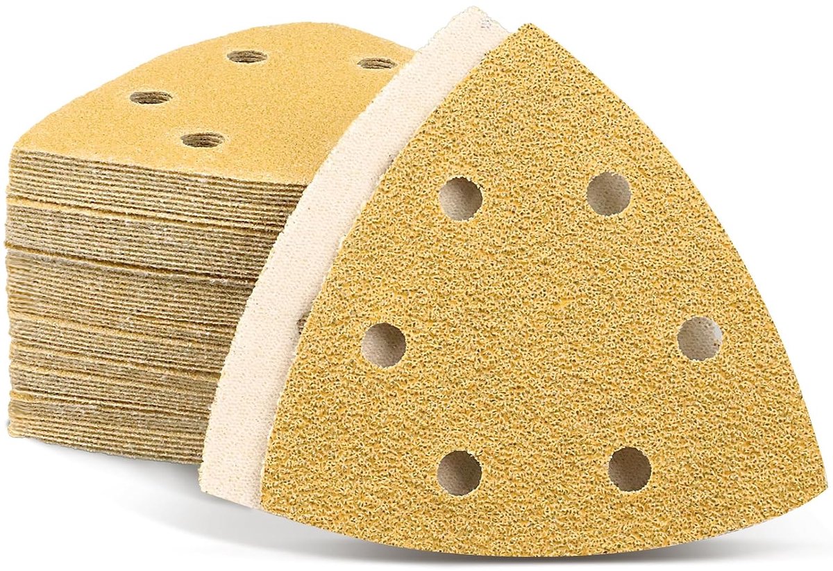 Triangular Sandpaper, Durable Backing, 60 Sheets, 6 Holes, 93 x 93 x 93 mm, Grit 800, for Delta Sander, Sanding - ShopVlot