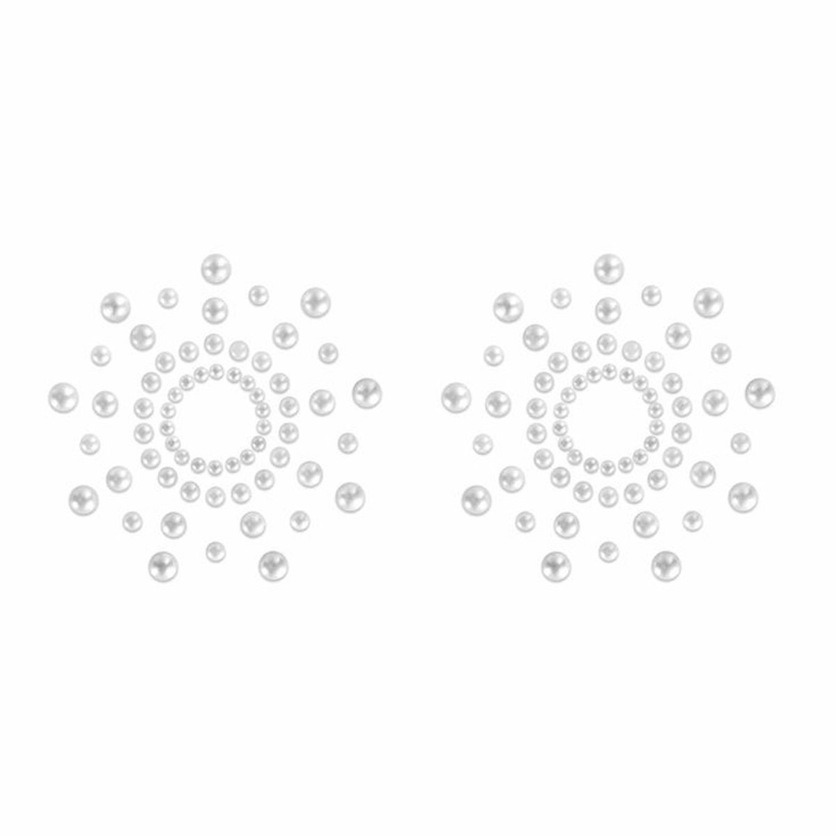 Tepelstickers - Nipple covers - Tepelcovers diamantjes - Body stickers - Fashion accessoire - Nipple pasties - Breast petals - Lingerie accessoire - Borstcovers - 1 paar - Herbruikbaar - Zilver- Jonyx