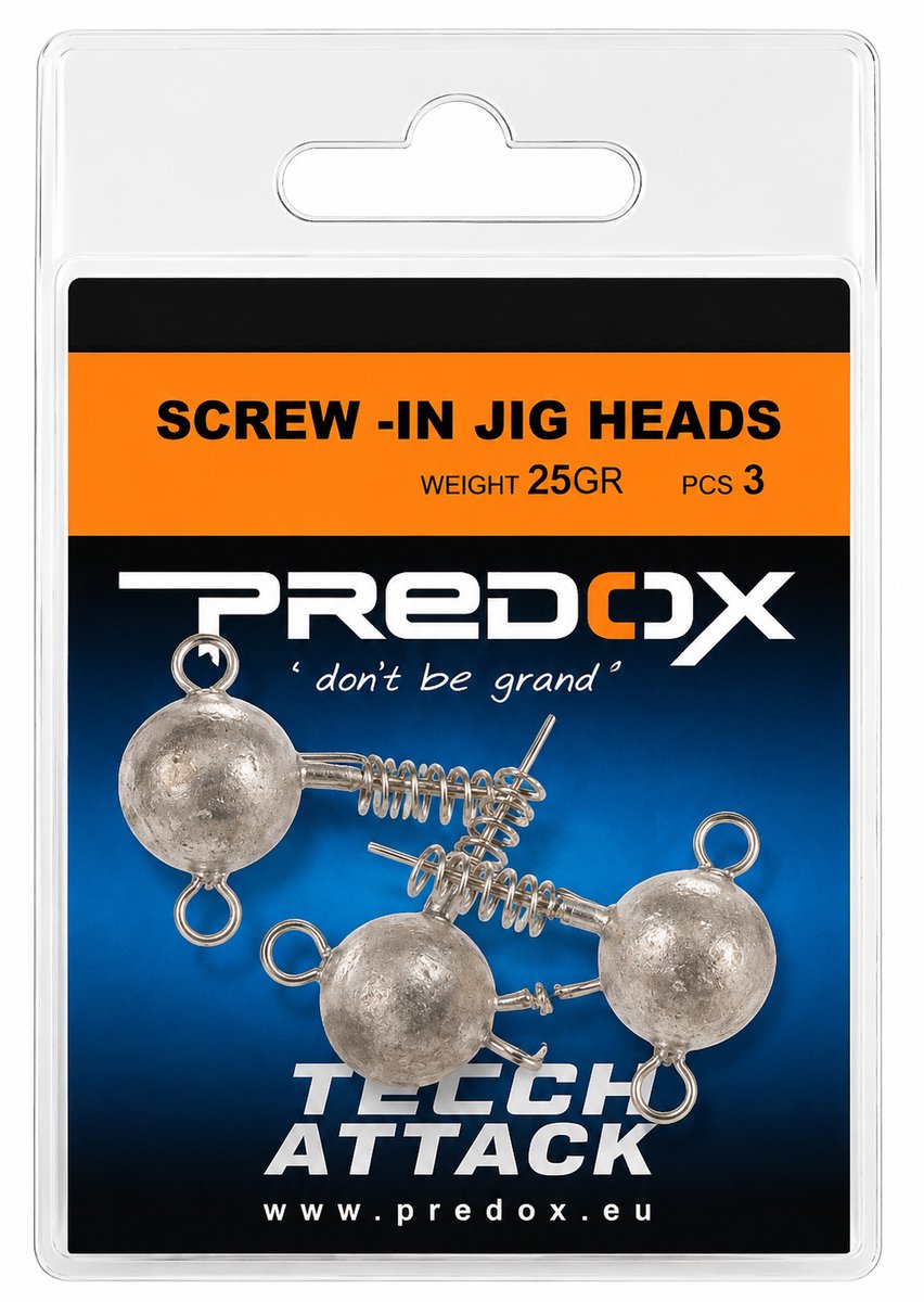 Predox Screw-In Jig Head natural schroefloodkop voor softbaits en stinger montage 21 Gram