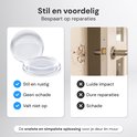 Transparante deurstopper ter voorkoming van luide impact en schade. Stil, rustig en valt niet op.