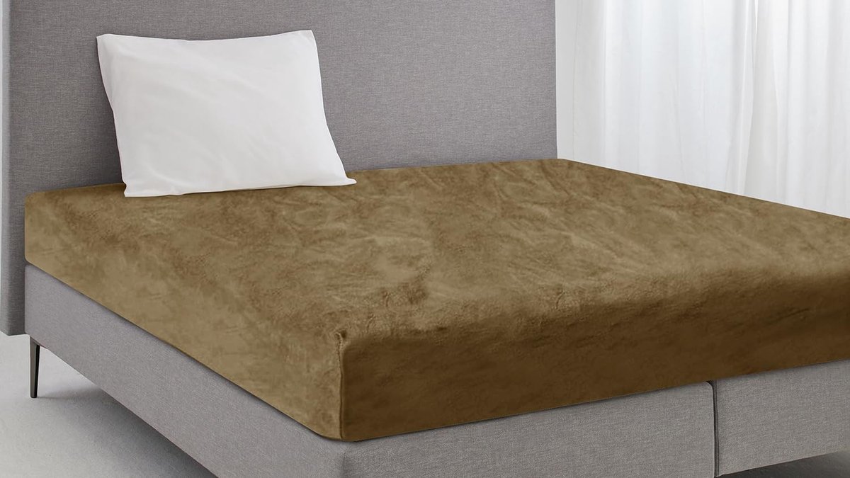 Fitted sheet Flannel Fleece 35cm Corner height - gold 160x200cm - ShopVlot