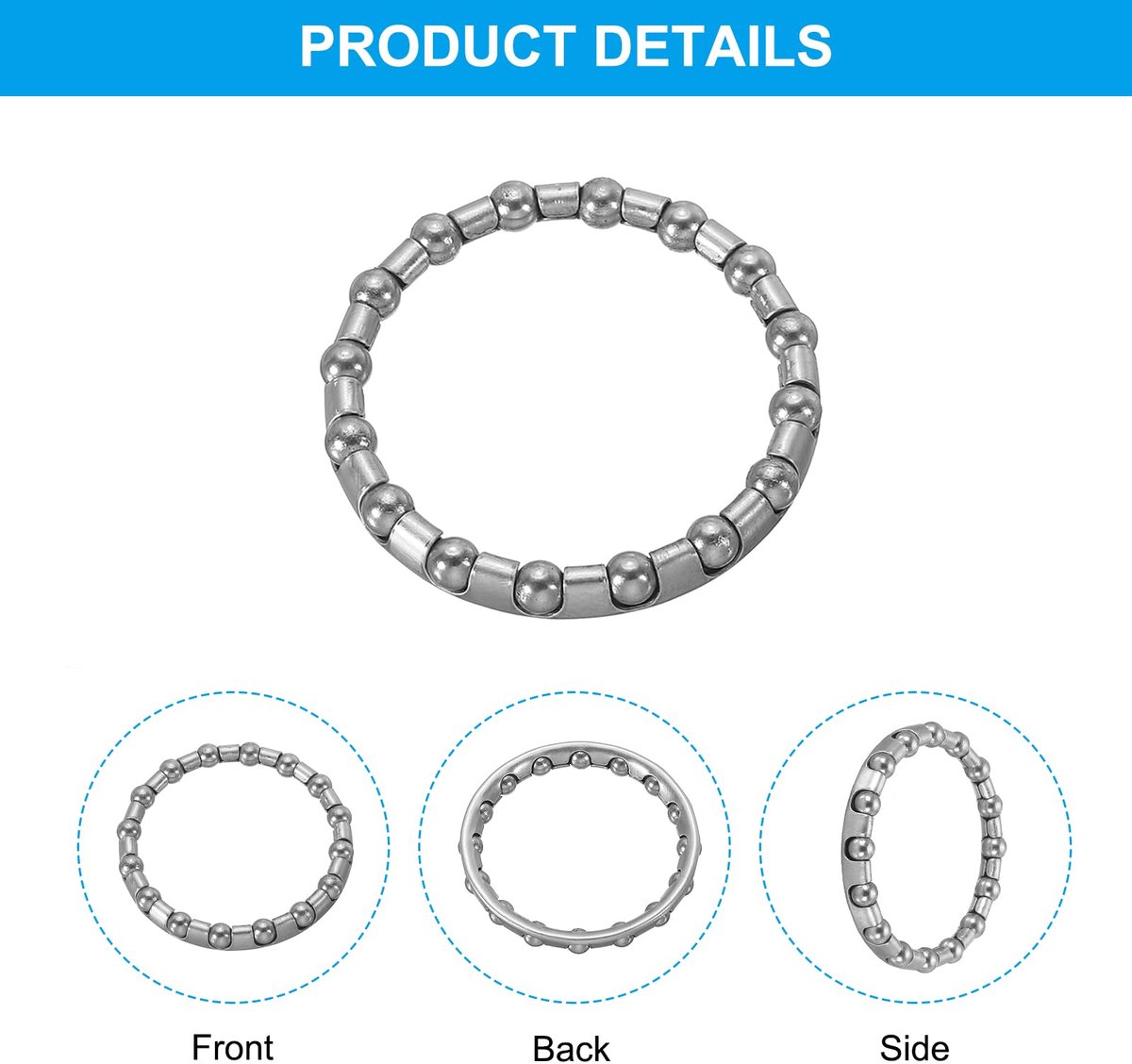 Fiets lagersysteem 4-delig 3/16 inch met 16 kogels zilver