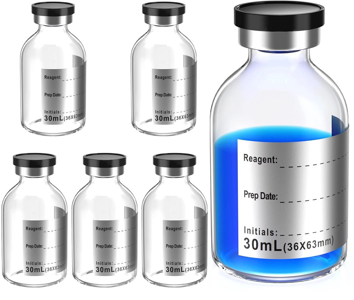 Biomed Solutions Empty sterile vial sealed with butyl rubber stopper and flip top closure, type 1 borosilicate glass - ShopVlot