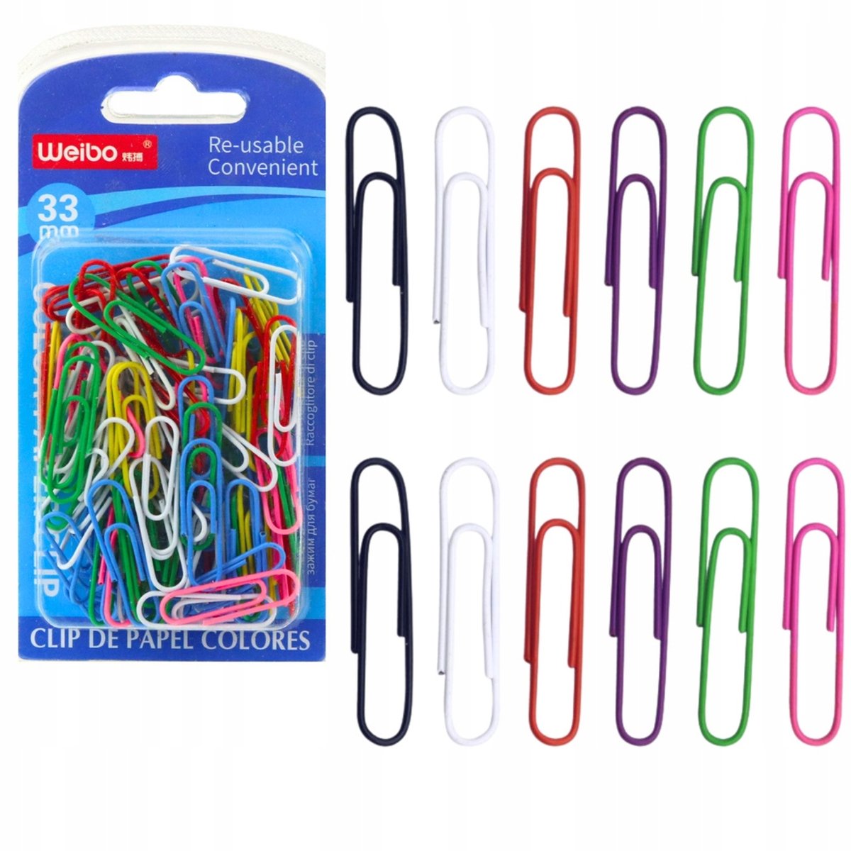 Kleurrijke Paperclips 33mm - 90 Stuks - Kantoor & School Organisatie