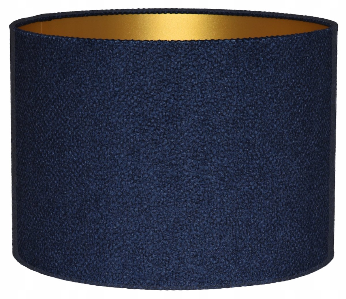 Cilinder Lampenkap 20/15 cm E27 Marineblauw met Gouden Binnenkant