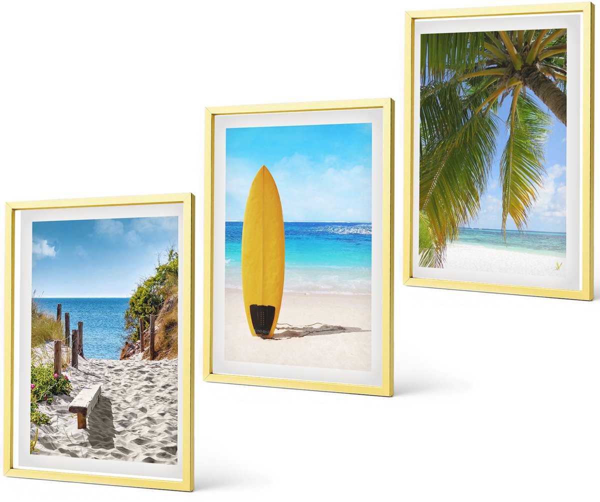Coloray 3-Delige Schilderij Set - Abstracte Schilderijen, Moderne Decoraties - 40 x 60 cm - Wanddecoratie - Schilderijen Set - Interieur - Woonkamer Decoratie