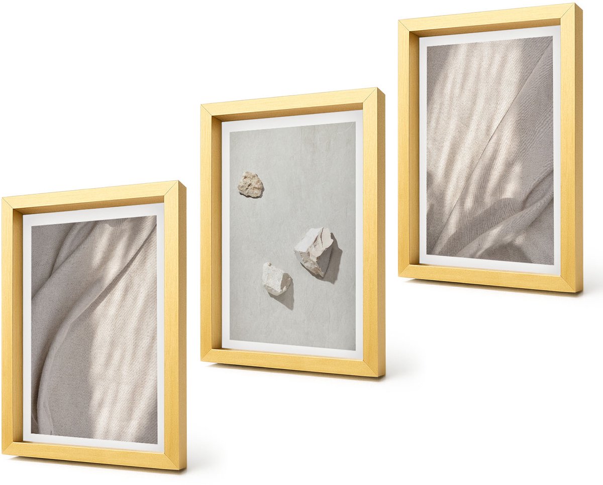 Coloray 4-Delige Schilderij Set - Close-ups van moderne boho-stijl structuren - 20 x 30 cm - Decoratieve Schilderijen - Woonkamer - Interieur - Stijlvolle Muurdecoratie