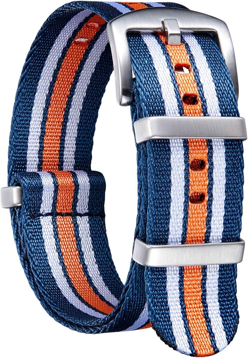 BINLUN Nylon Watch Band Replacement Military with Black/Silver Stainless Steel Buckle Men Women 20 Colors 18mm 20mm - ShopVlot