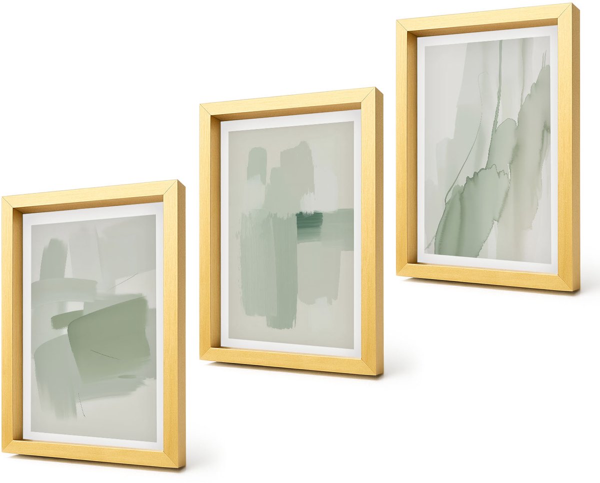 Coloray 4-Delige Schilderij Set - Abstracte patronen in aquarelstijl - 20 x 30 cm - Wanddecoratie - Schilderijen Set - Interieur - Stijlvolle Muurdecoratie