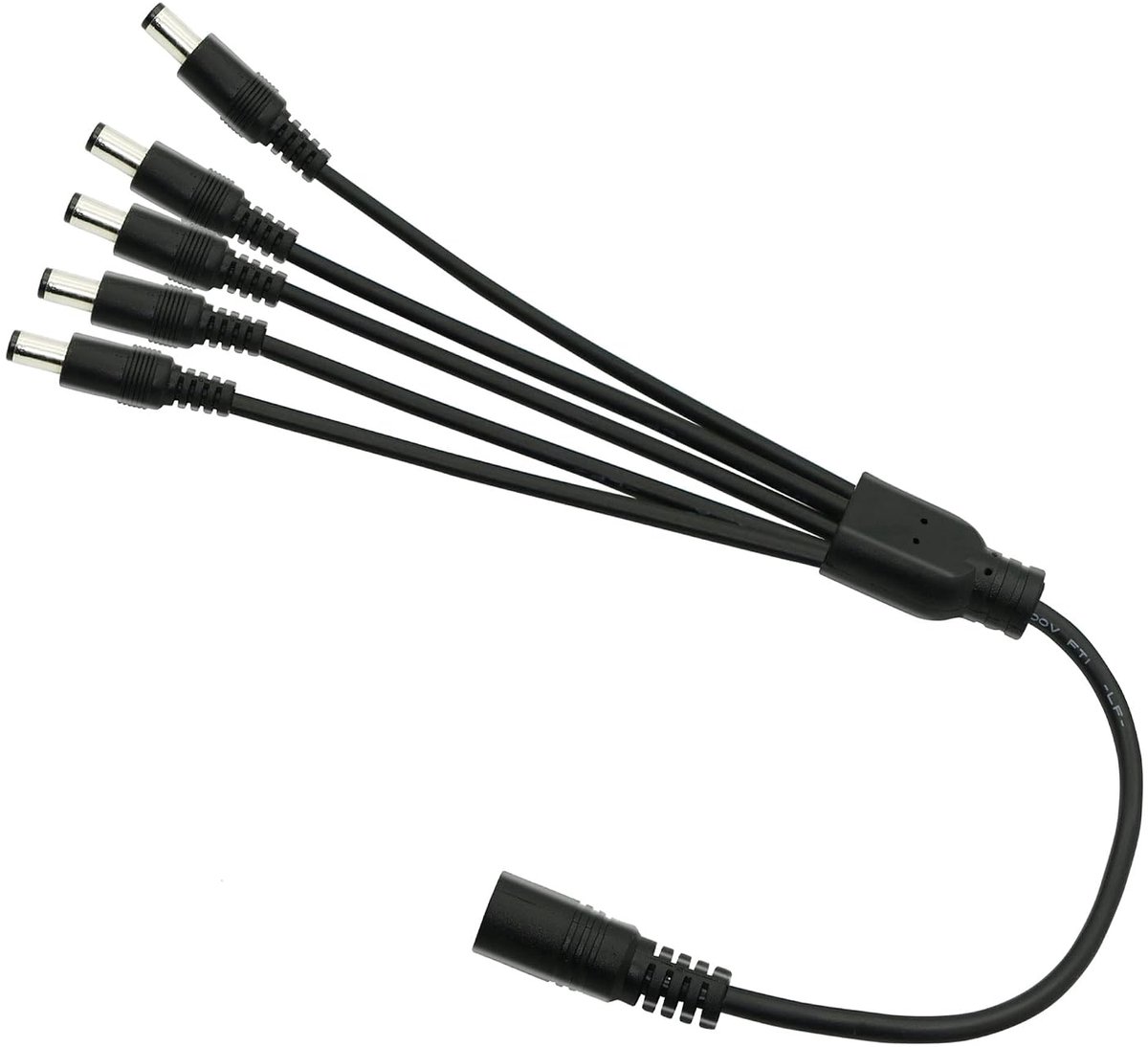GINTOOYUN DC 5.5mm x 2.1mm Splitter Cable, 1 Bus to 5 Plug DC Splitter Adapter, 12V DC Extension Cable for LED Light - ShopVlot