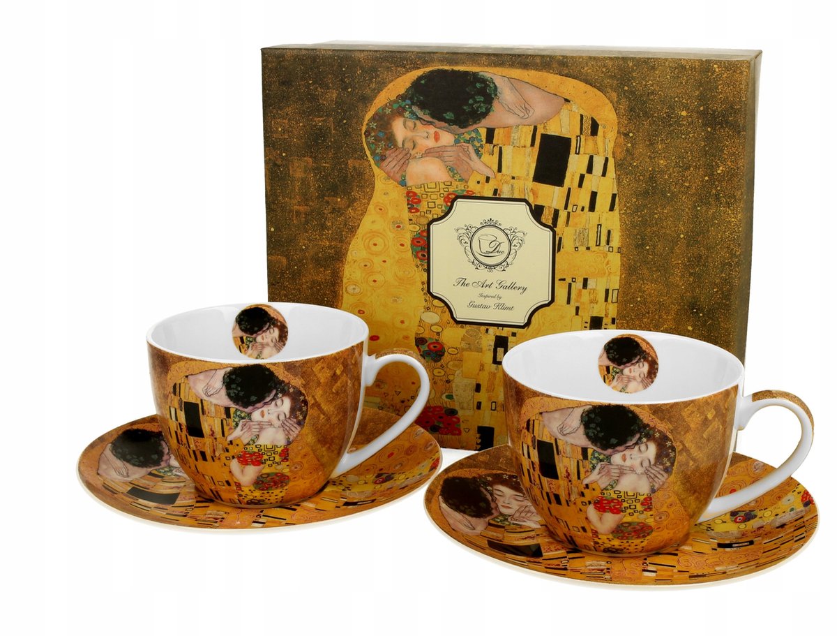 Klimt The Kiss Porseleinen Kopjes met Schotels (2 stuks)