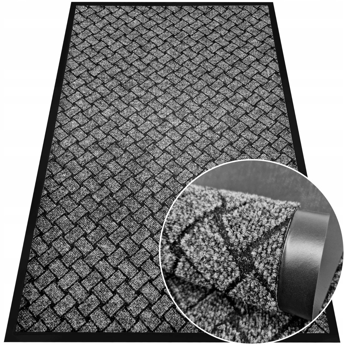 Grijze Deurmat 80x120 cm - Antislip, Duurzaam, Vuilafvoerend