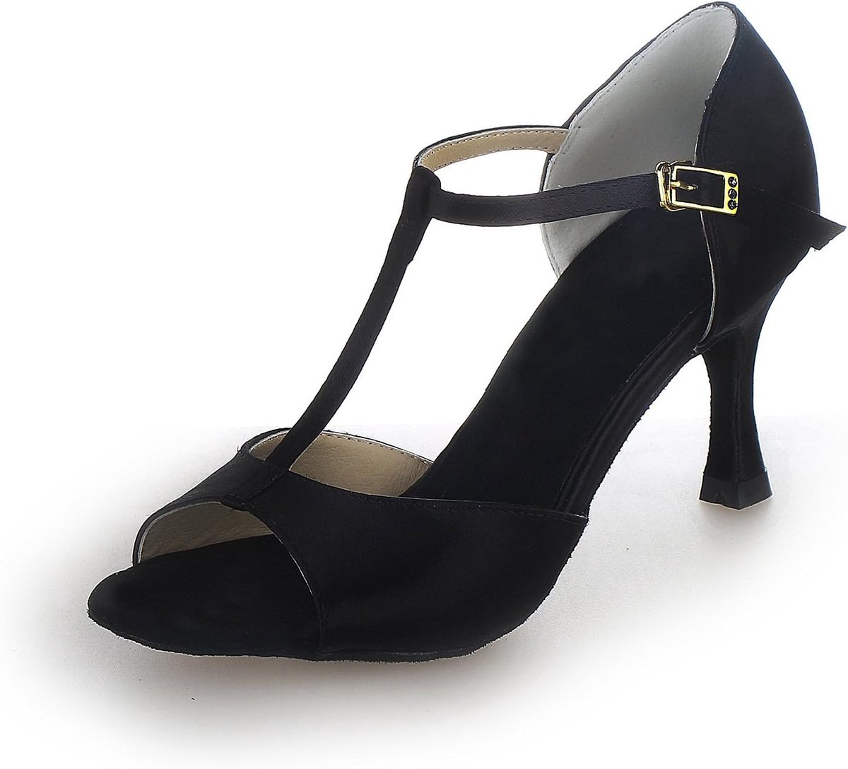 JIAJIA 20511 Latin Women Sandals 7.5cm Flared Heel Super Satin Dance Shoes - ShopVlot