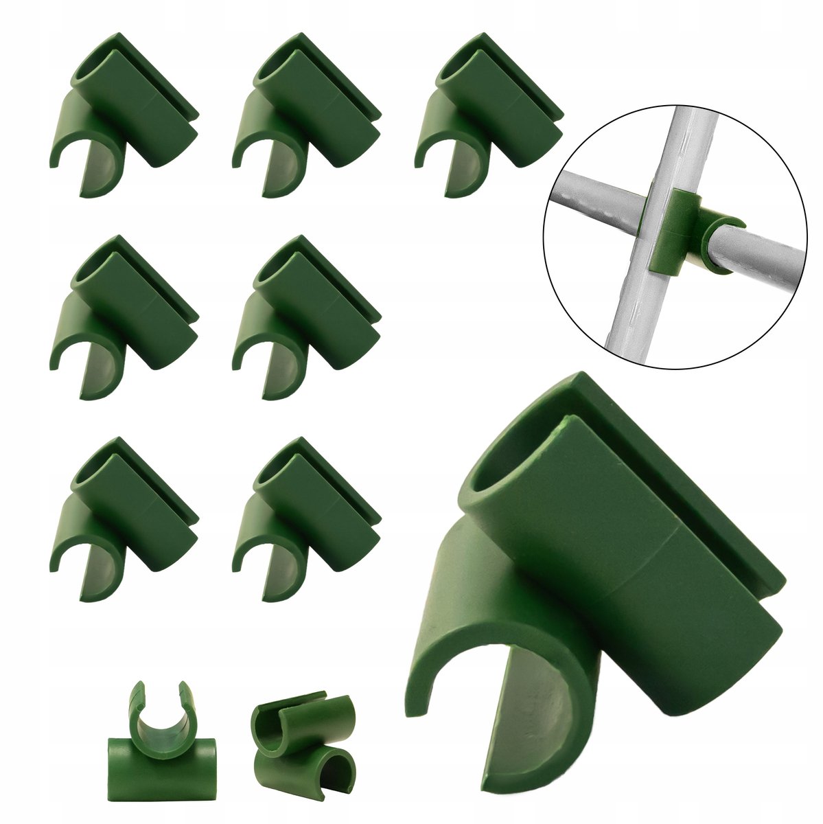 Groene 16mm Kruiskoppelingen voor Stokken - 8 Stuks