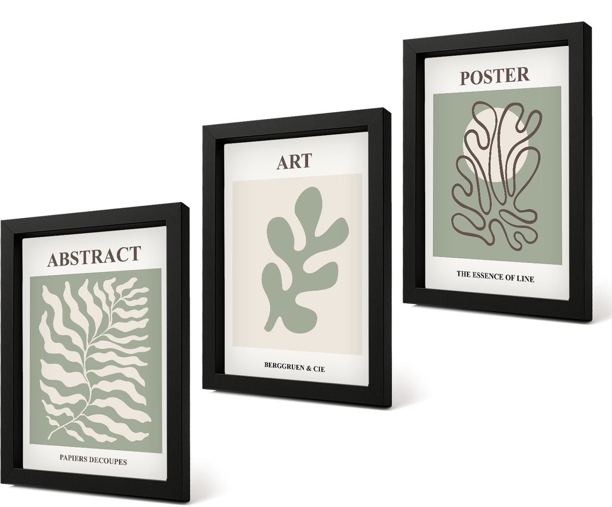 Coloray 4-Delige Schilderij Set - Posters met bloemenpatronen van Henri Matisse - 20 x 30 cm - Wanddecoratie - Schilderijen Set - Kantoor - Stijlvolle Muurdecoratie