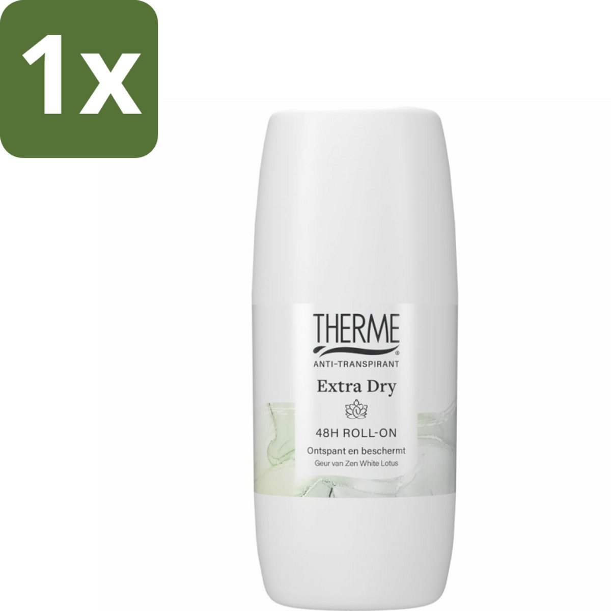 1 x Therme - Extra Dry Zen White Lotus Roller - Anti-transpirant - Beschermend - 60ml - Anti-transpirant - Zweetvocht - Zweetgeur - Huidverzorging - Ontspanning