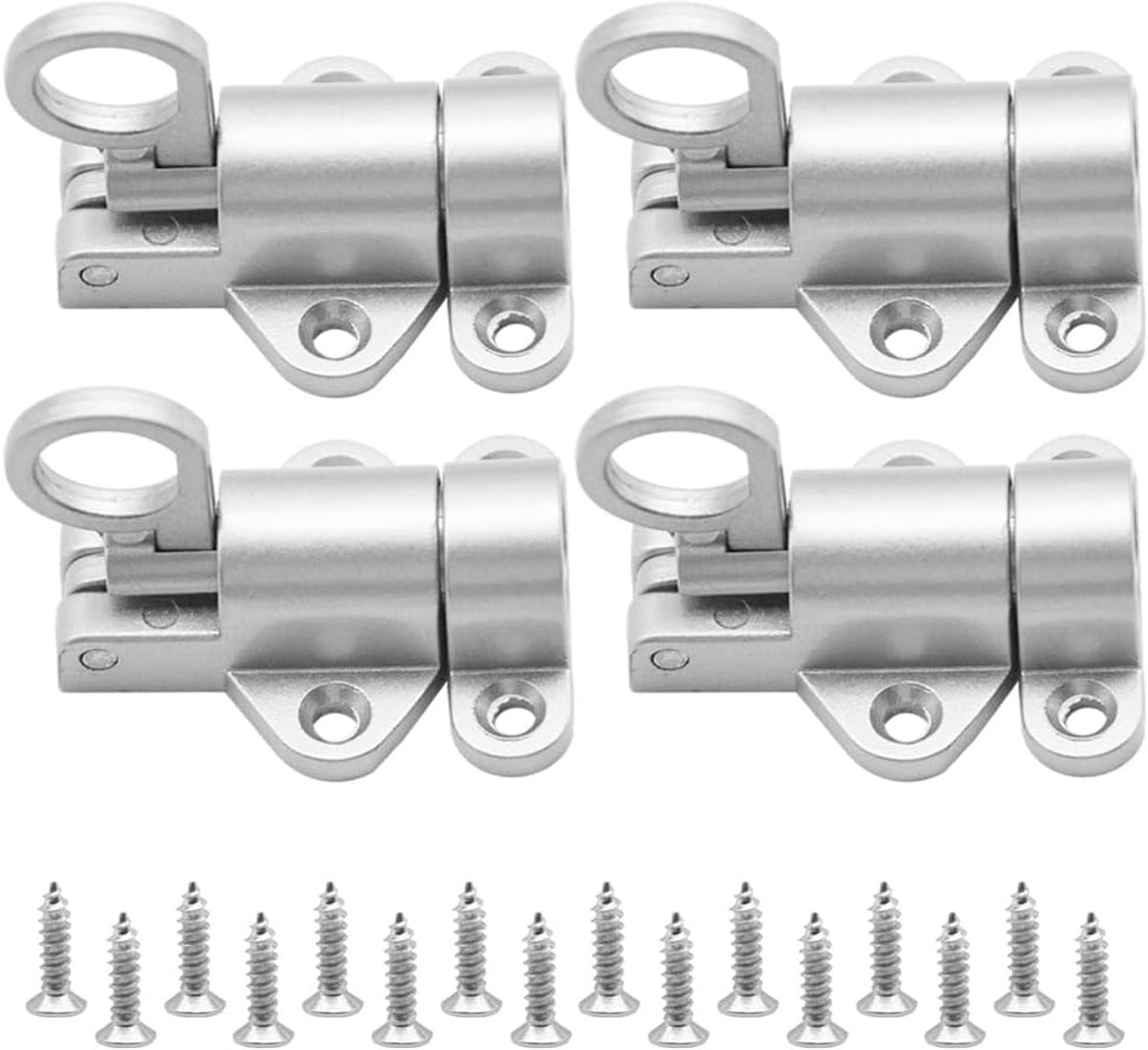 Automatische Deursloten 4 Stuks - Aluminium - Vergrendeling met Veer - Ideaal voor Poorten en Ramen - ShopVlot