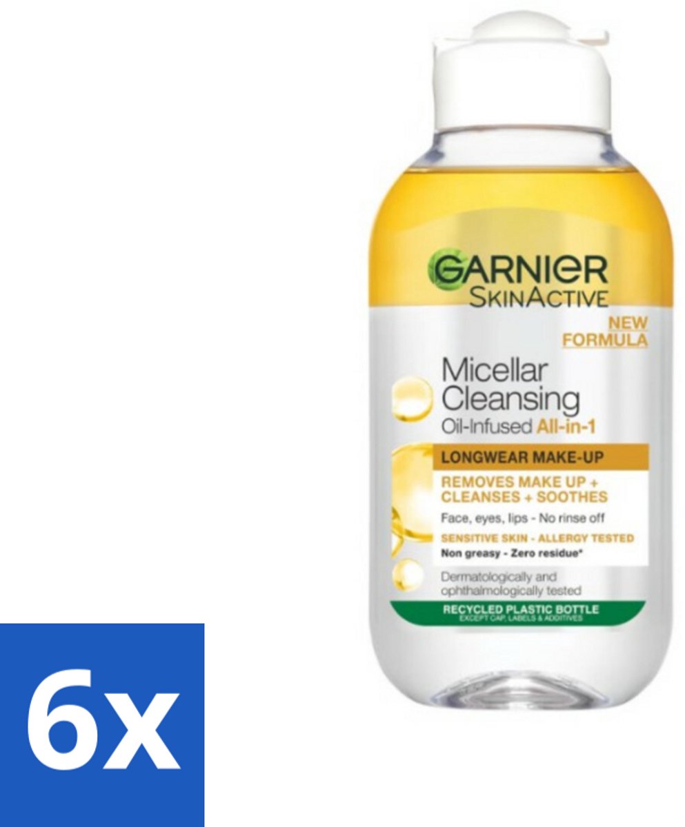 6 x Garnier - Micellair Reinigingswater - Olie - 100 ml - Micellair Water - Make-up Remover - Argan Olie - Reinigingswater - Garnier