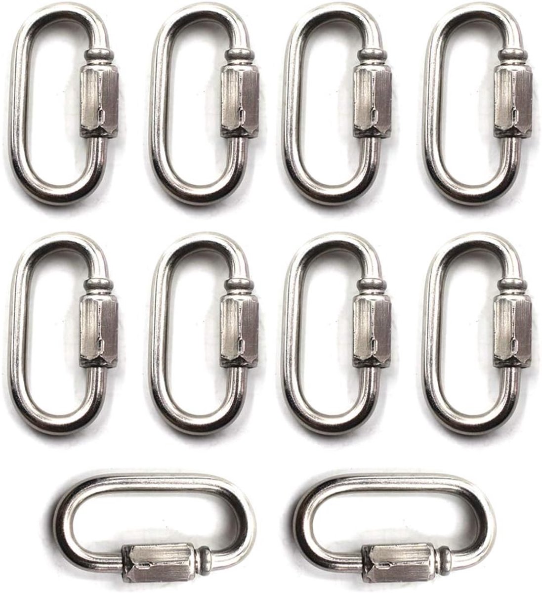 Carabiner M6 - RVS met schroefverbinding - Duurzaam en corrosiebestendig - Ideaal voor buitensport - ShopVlot