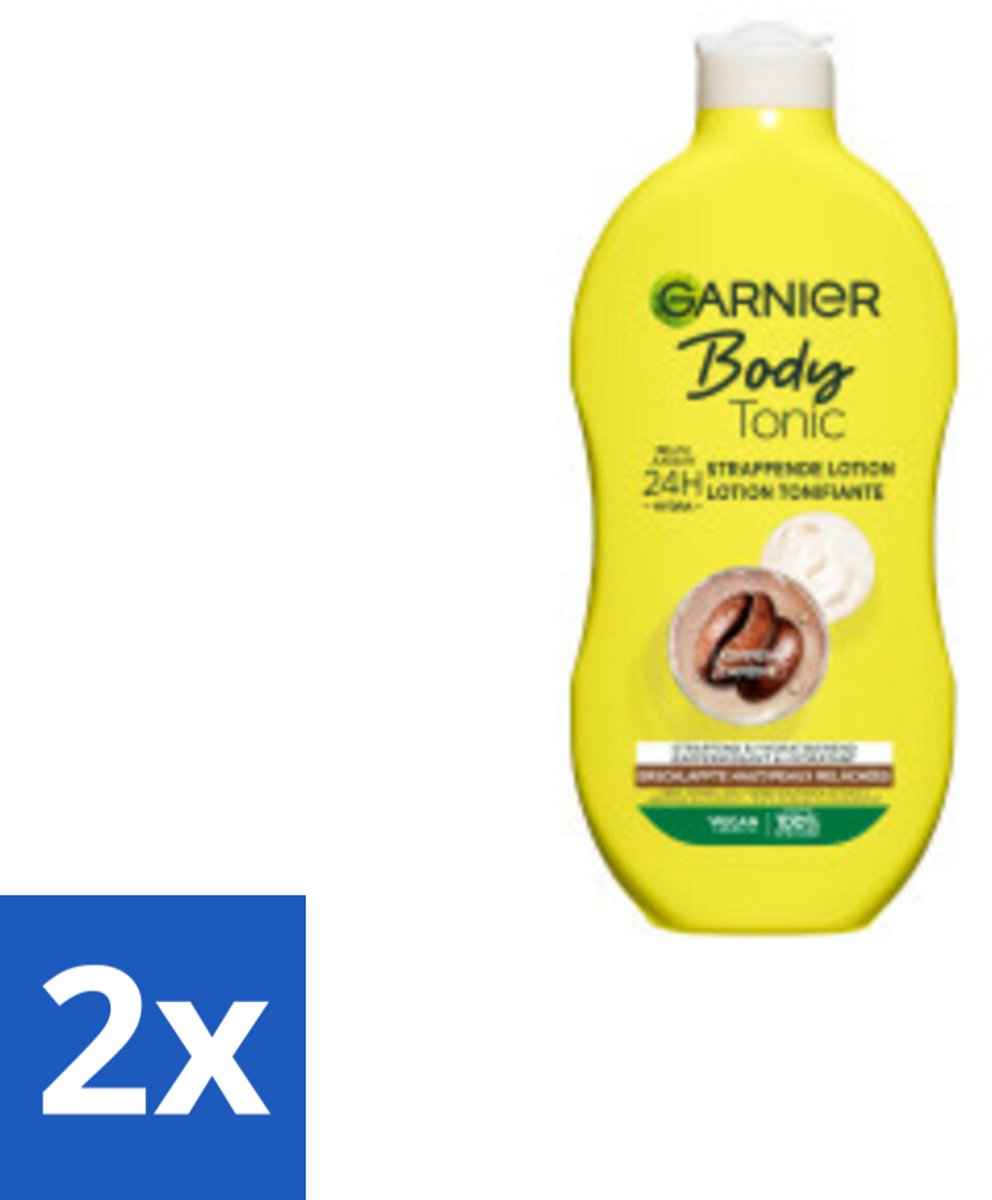 2 x Garnier - Body - Bodylotion - Tonic - Verstevigend & Hydraterend - 400 ml - Bodylotion - Hydraterende Bodylotion - Verstevigende Bodylotion - Cafeïne Bodylotion - 24 Uur Hydratatie