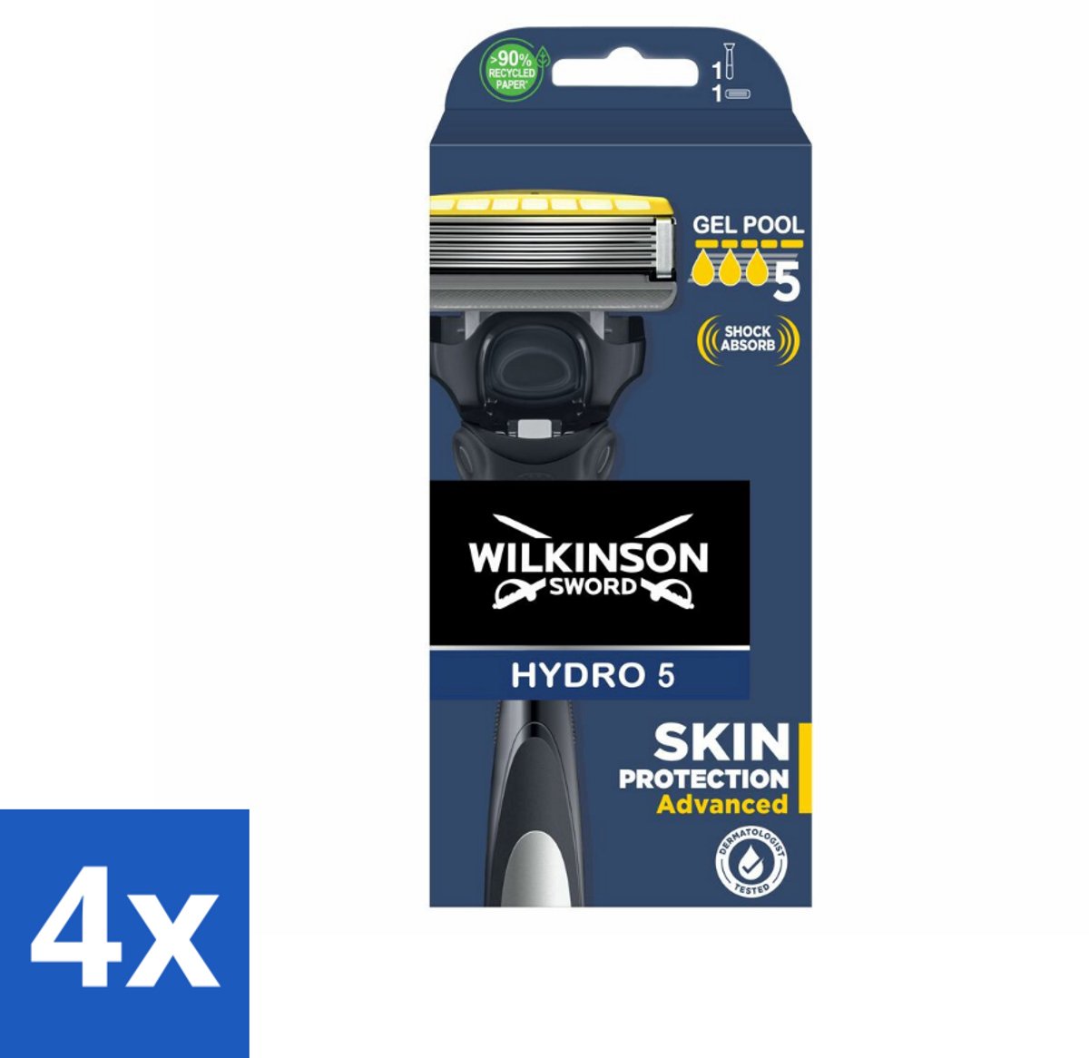 4 x Wilkinson Sword - Navulmesjes - Hydro 5 Skin Protection Advanced - Beschermend - 1 mesje - Scheermes - Scheermes 5 Mesjes - Hydro 5 - Wilkinson Sword - Scheermes Voor Mannen