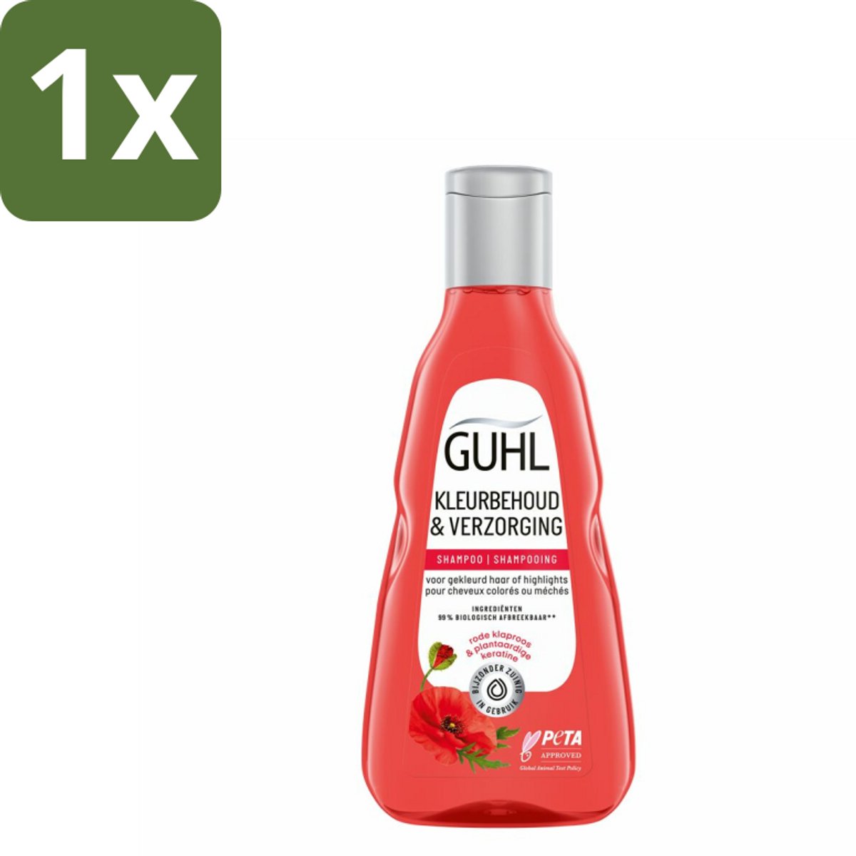 1 x Guhl - Shampoo - Kleurbehoud & Verzorging - 250 ml - Kleurbehoud Haar - Gekleurd Haar Verzorging - Shampoo Voor Gekleurd Haar - Haar Verzorging - Kleurintensiteit Haar