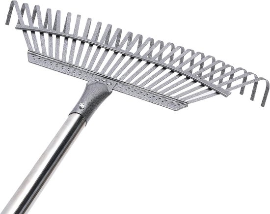 Tuinhark Verstelbaar - Bladhark Metaal - Tuin Opruimen - Uitschuifbare Handgreep - Tot 185 cm - Metaal — afbeelding 4