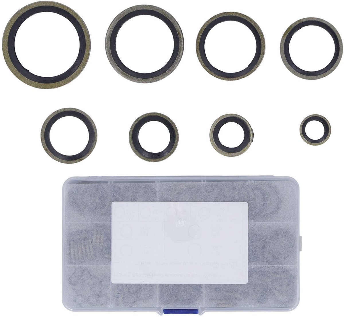 Rubberen Oliekeerring Wasmachine Kit, 110 Stuks, M6 M8 M10 M12 M14 M18 M20, Hoge Temperatuur Bestendig, met Opbergdoos