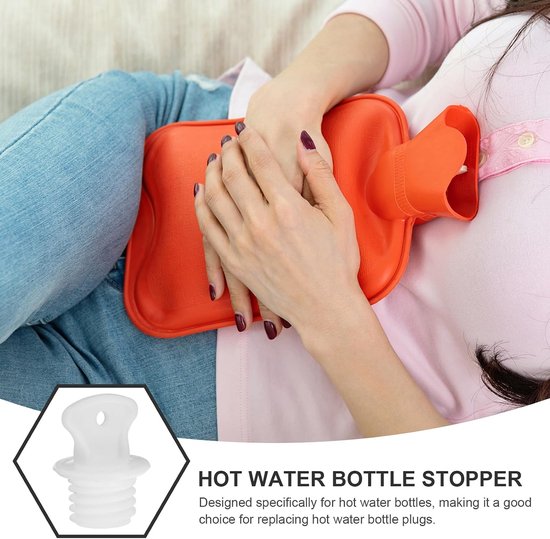 Warmwaterkruikstop - Rubberen plug - Warm Blijven - Lekvrije Afsluiting - 2 stuks - Wit — afbeelding 5
