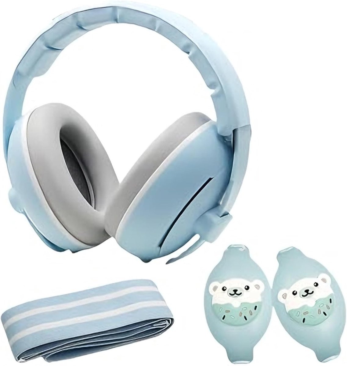 Oorkappen voor Baby's en Peuters tot 48 Maanden, 2-in-1 Geluidsbescherming met Verstelbare Hoofdband, 25dB Geluiddemping en Comfortabele Pasvorm
