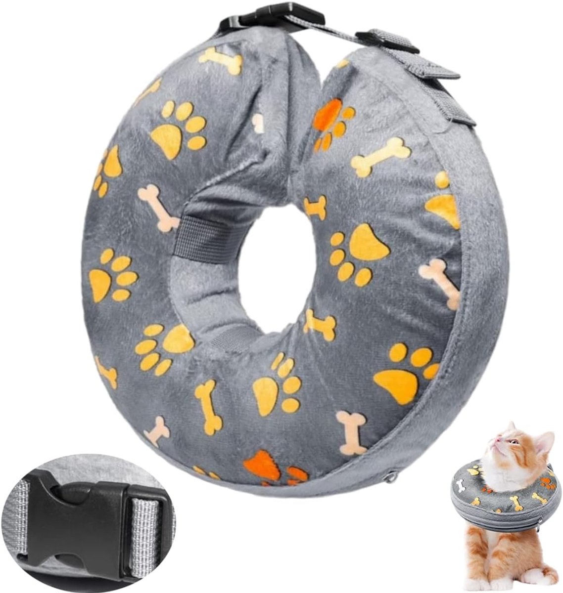 Bean Opblaasbare Elizabethaanse halsband voor honden, zachte hondenkegel-halsband, zachte beschermende herstelkussen voor grote honden, voorkomt dat huisdieren likken, bijten, wondgenezing