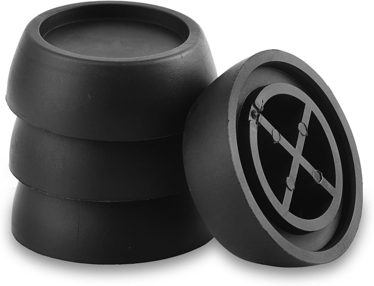 Dempers wasmachine, trillingdempers wasmachine | antivibratievoeten voetpads voetdempers, antitrillingvoeten dempers voor wasmachines drogers rubbervoeten (zwart)