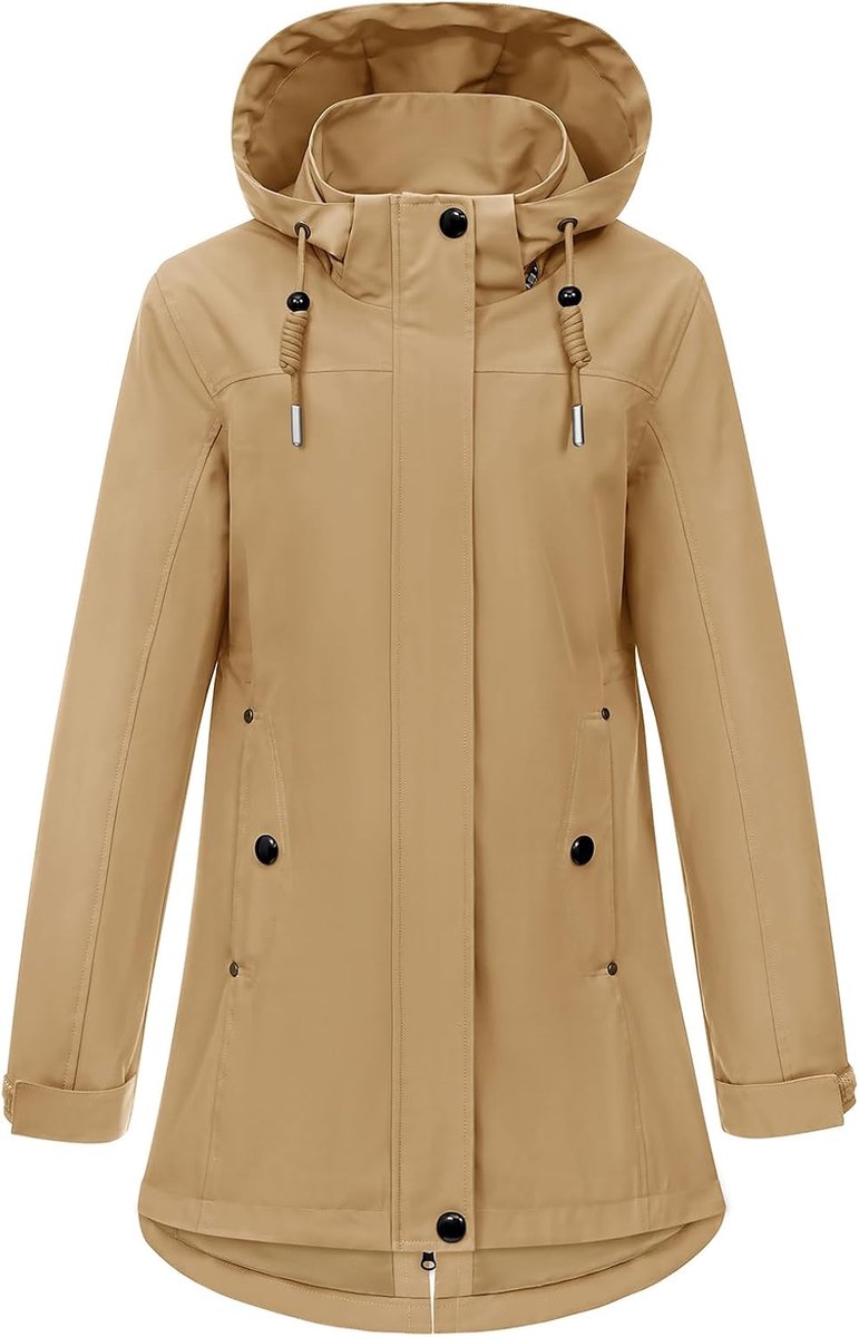Jassen dames lente jas elegante lichtgewicht jassen casual outdoor windjack softshell overgangsjas rits capuchon parka met trekkoord voor lente herfst