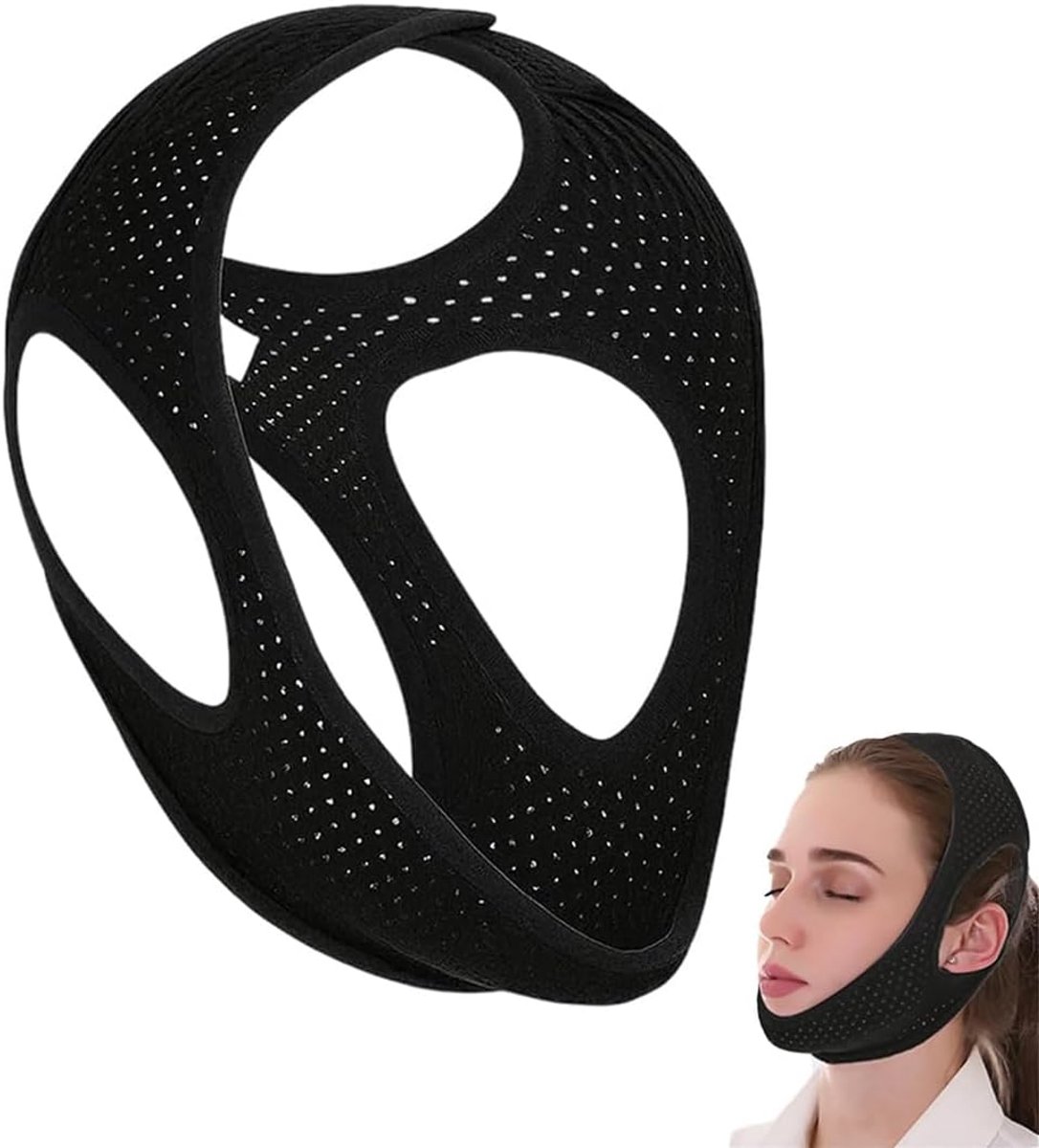 1 stuk, effectieve anti-snurk-hoofdband, ademend, neopreen, zwart, voor een rustige en comfortabele slaap, ideaal voor volwassenen, mannen en vrouwen