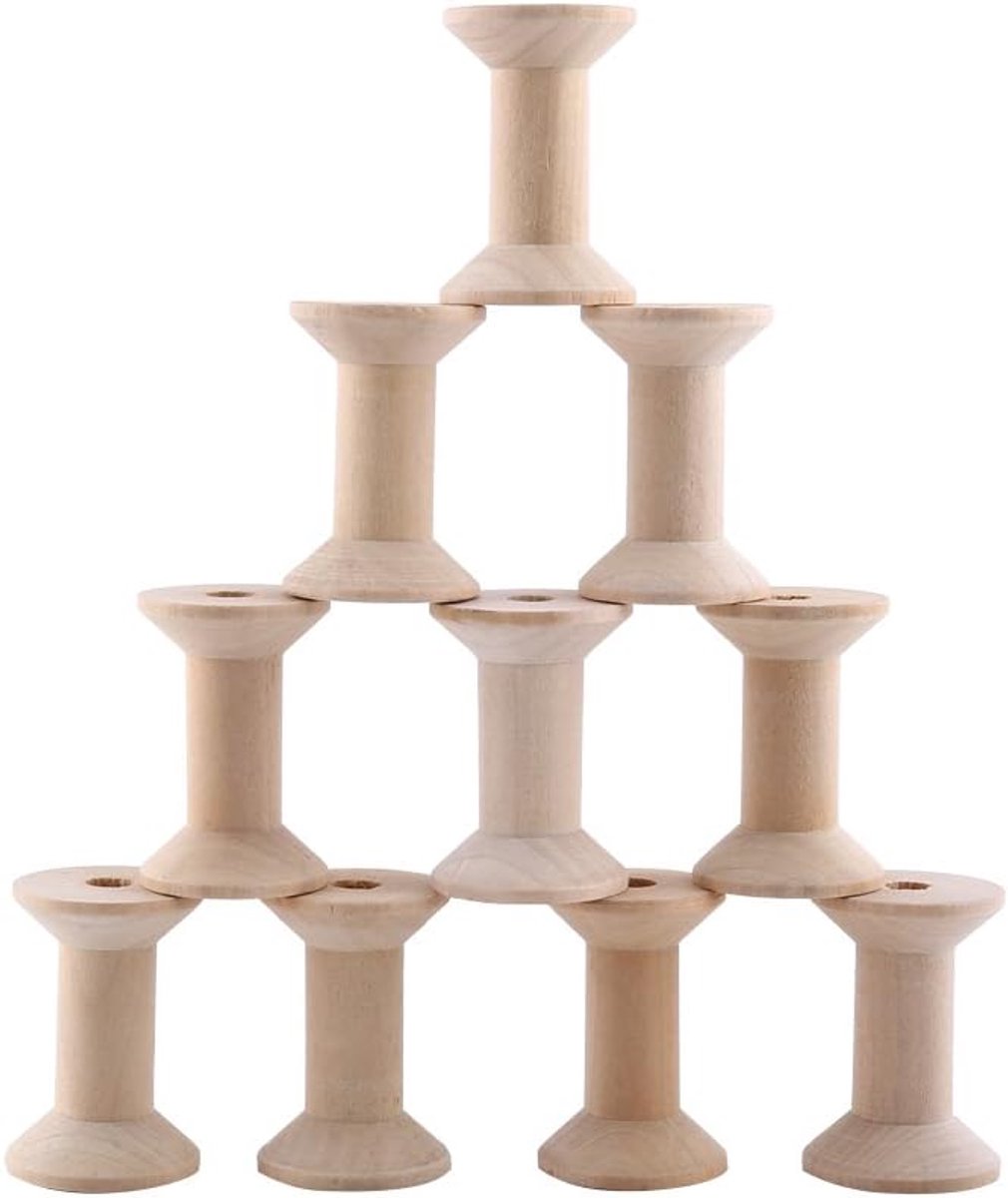 Spoelen Natuurlijke Hout Kleur Draad Klossen Diy Coils Voor Naaien Craft 47mm x31mm