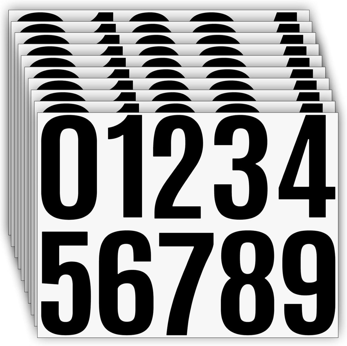 100 stuks, 10 cm - grote cijferstickers, 10 vellen kleefcijfers, weerbestendig, vinyl cijferstickers voor brievenbus, adresnummer, huisnummer (zwart)