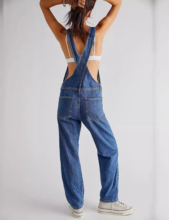 denim jeans voor dames, jumpsuit, losse verstelbare bandjes, baggy tuinbroek, jumpsuit, harembroek — afbeelding 3
