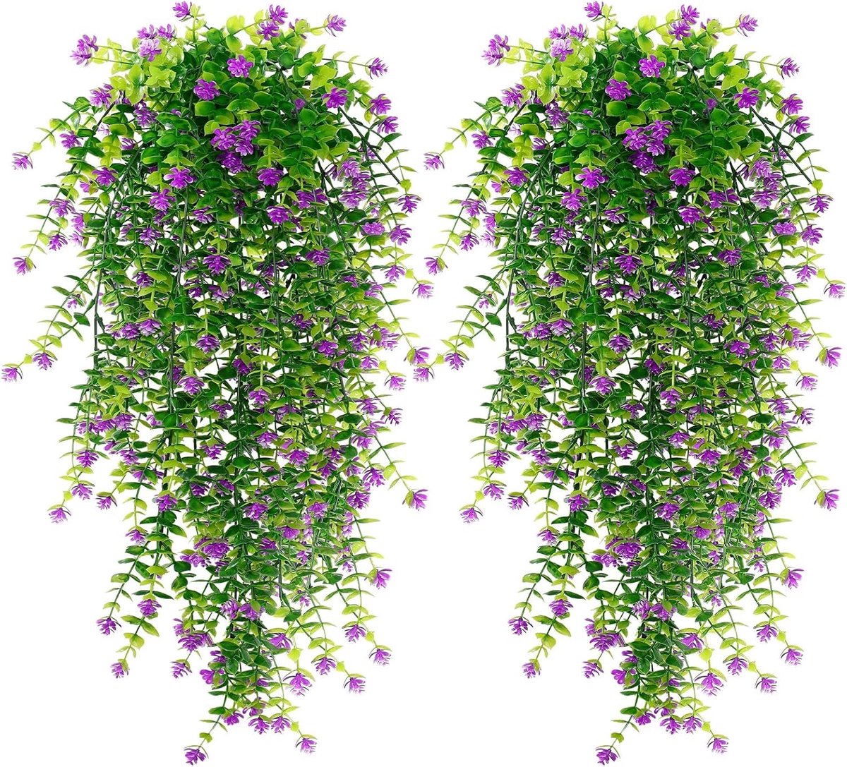 6 stuks kunstmatige hangende bloemen, UV-bestendige nephangende planten, bloemenboeket, kunstbloemen voor tuin, muur, hek, bruiloft, balkon, buiten, binnen, huisdeur, decoratie (magenta)