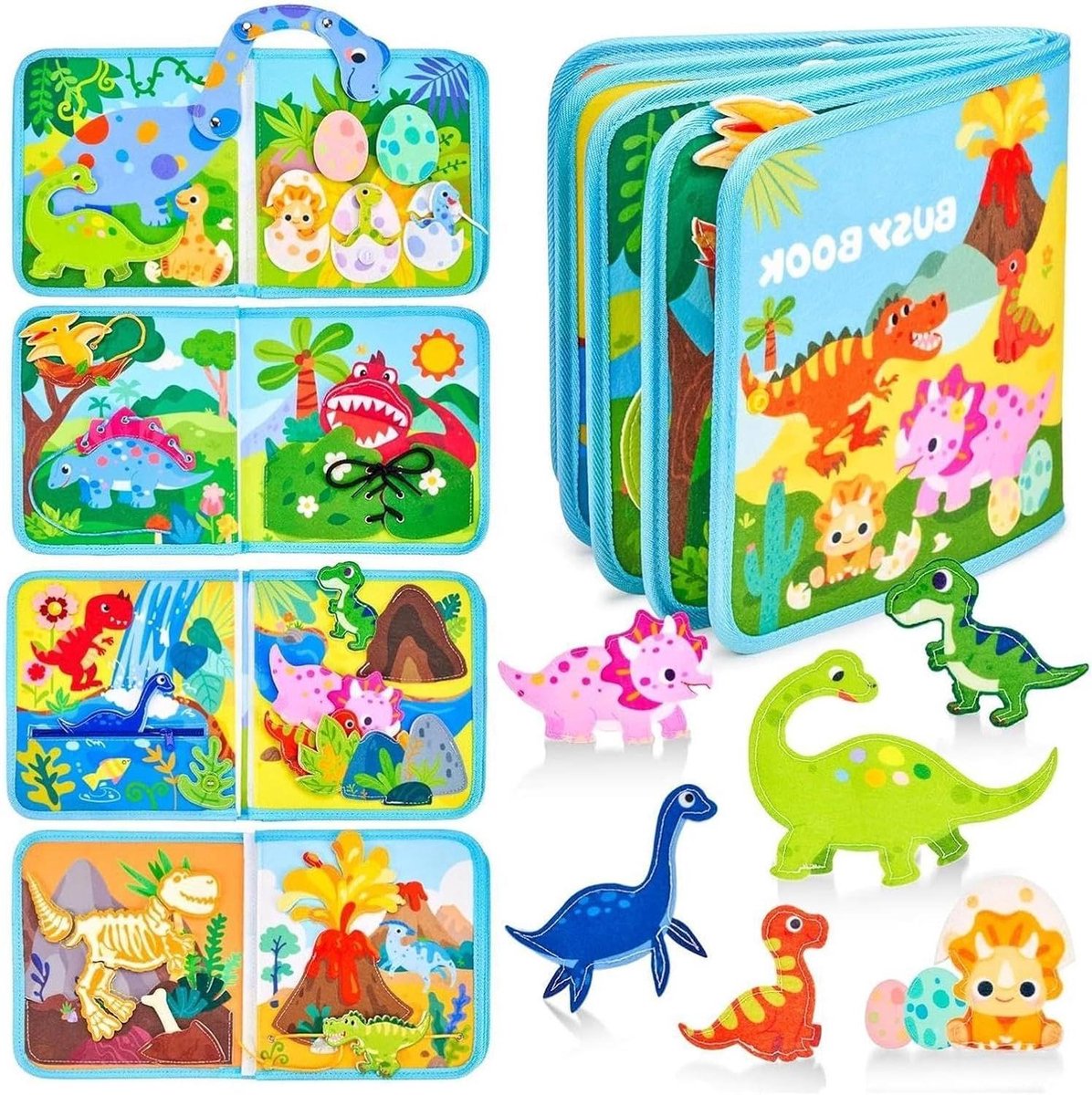 Boerderij Activiteitenboek - Stil Leerboek - Fijne Motoriek Trainen - Zacht Stof Materiaal - 25 x 22 x 3 cm